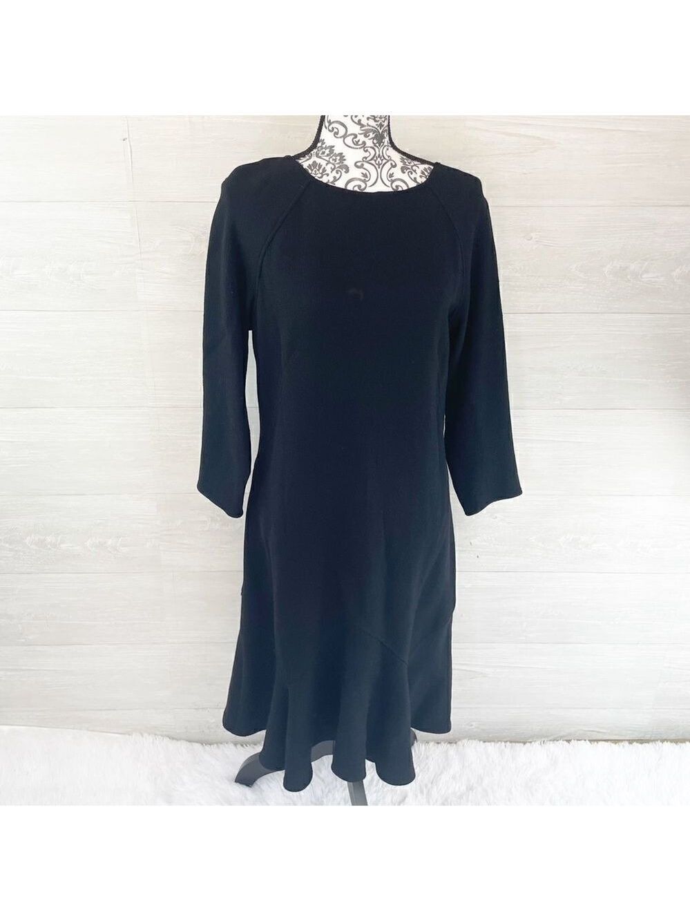Rickie Freeman for Teri Jon Flare Wool Midi Dress